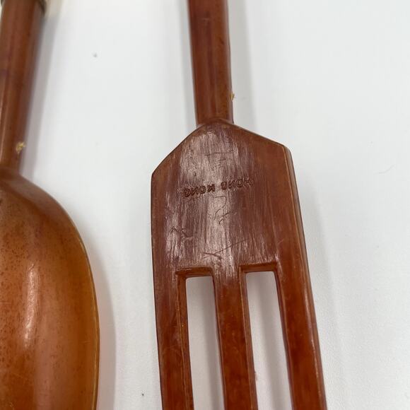 Vintage MCM Carrib Plastic Seahorse Salad Fork Spoon Florida Utensils - Picture 8 of 10